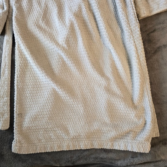 Pottery Barn Women Gray Cotton Waffle Weave Bath Robe Shawl Collar Small Turkey - Picture 15 of 16